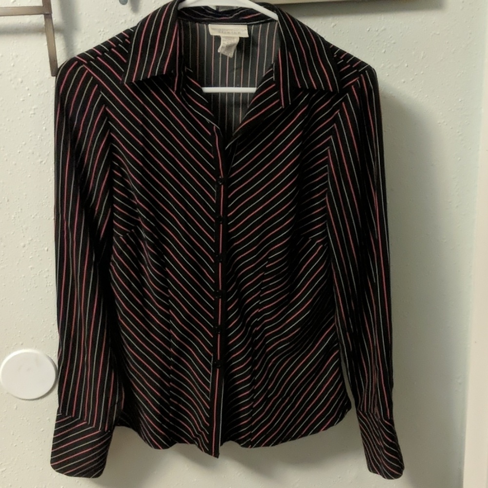 Worthington womens button up dress blouse sz small